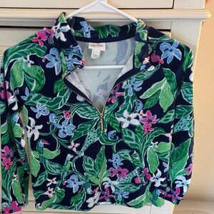 Lilly Pulitzer kids Navy Floral velour sweat suit